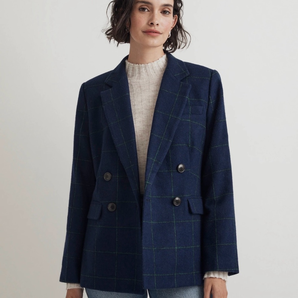 ISO Madewell Rosedale Blazer in Blueberry Plaid